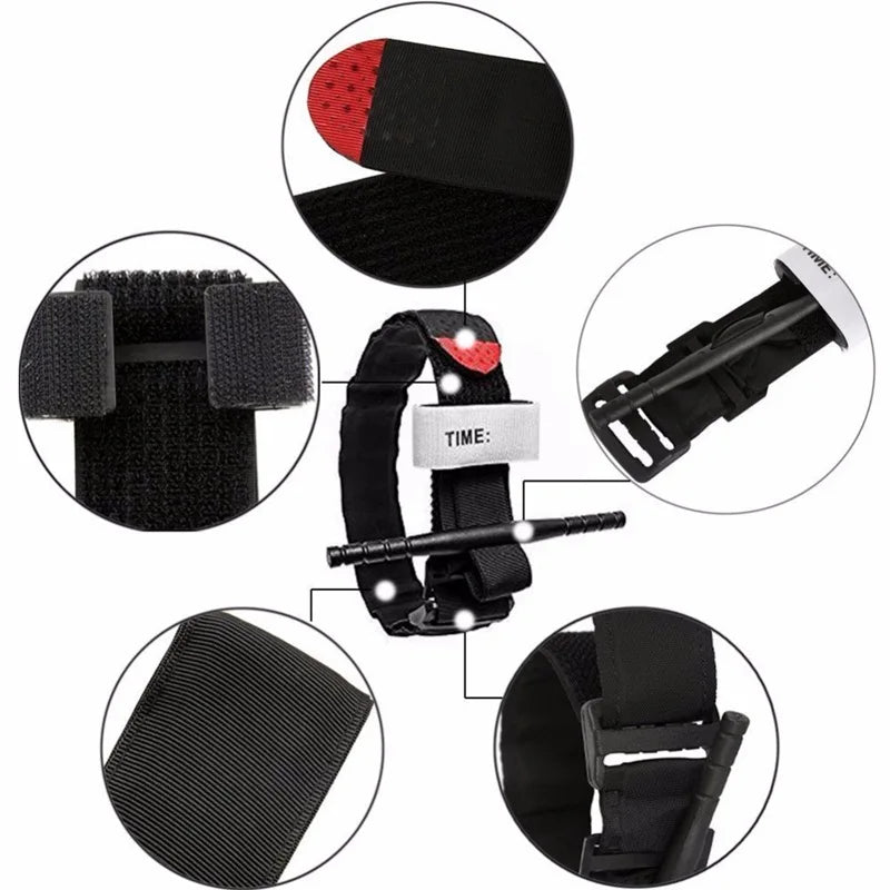 Tactical Survival Tourniquet – Red Tip Emergency First Aid Belt for Outdoor Use